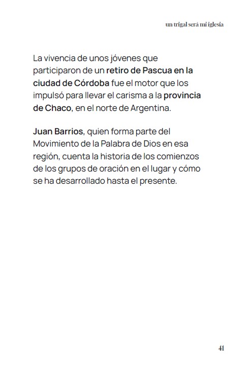 Un trigal será mi iglesia tapa int. 3 Un trigal será mi iglesia tapa int. 3